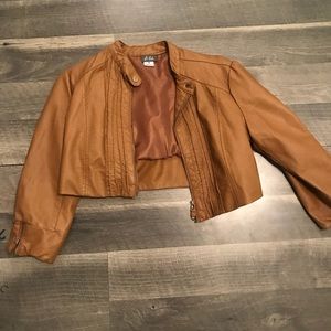 Brown leather jacket